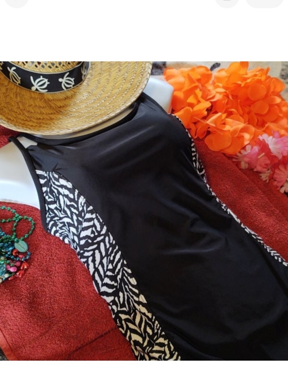 Tahiti Black & Zebra One Piece Lg 12-14